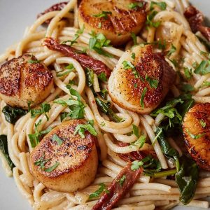 Tuscan Spaghetti with Scallops