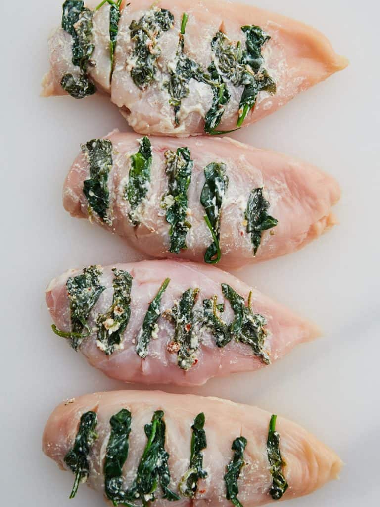 Ingredients for Spinach and Goat Cheese Stuffed Chicken