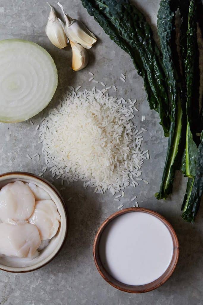 Scallops with Coconut Rice and Kale Ingredients