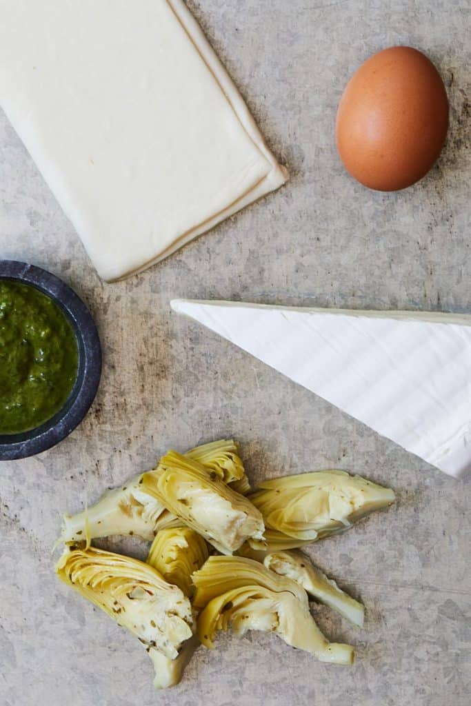 Artichoke Pesto Brie Tart Ingredients