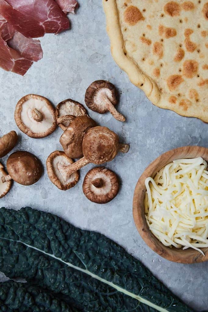 Kale Mushroom Pizza Ingredients