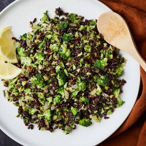 Skillet Broccoli Black Rice