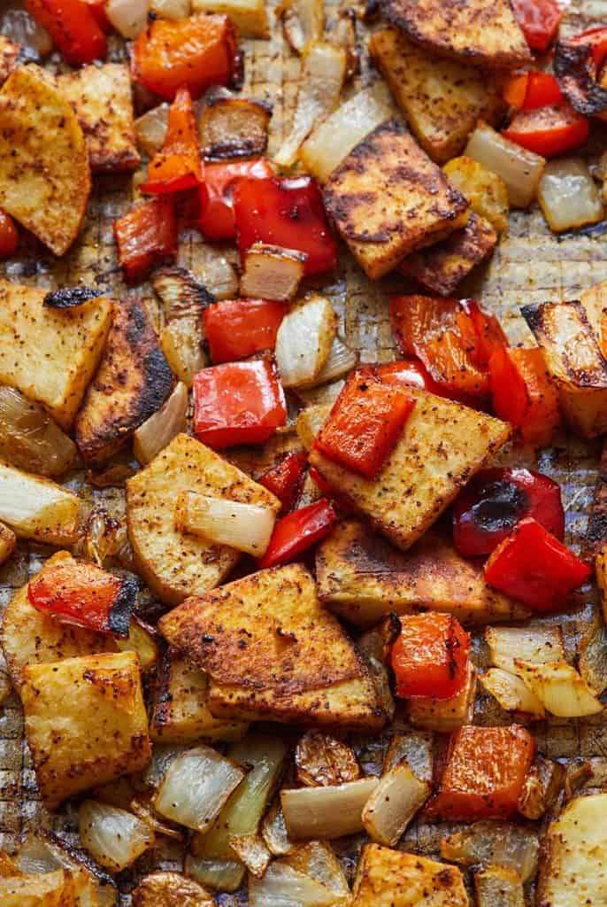 Roasted Sweet Potato and Bell Peppers