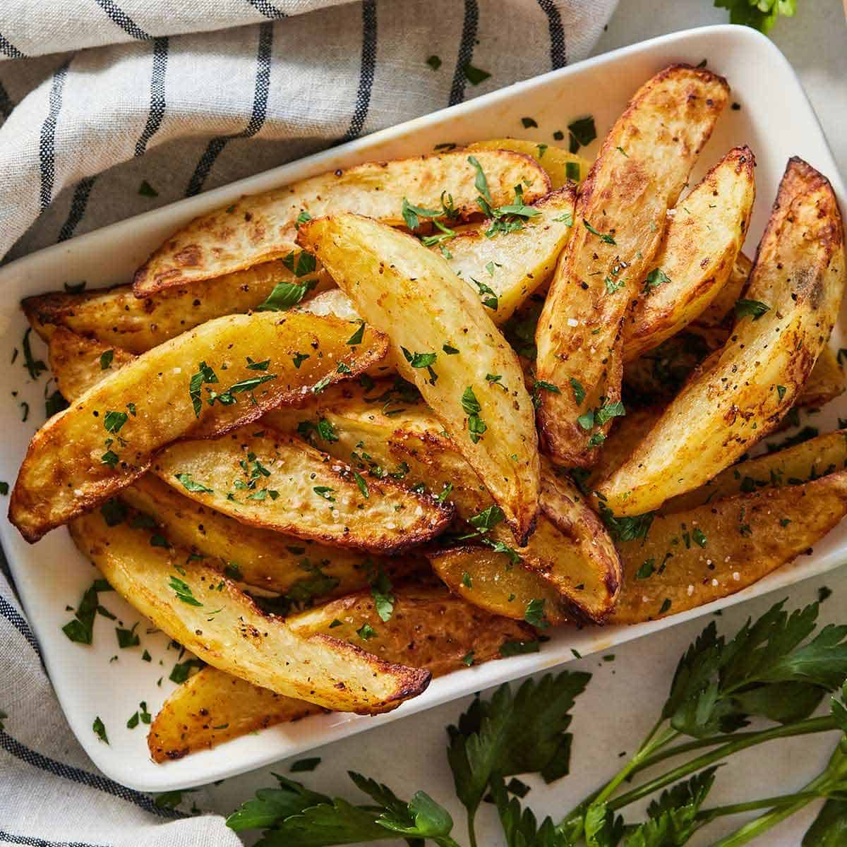 Potato Wedges (Baked or Air Fried!) - The Cozy Cook