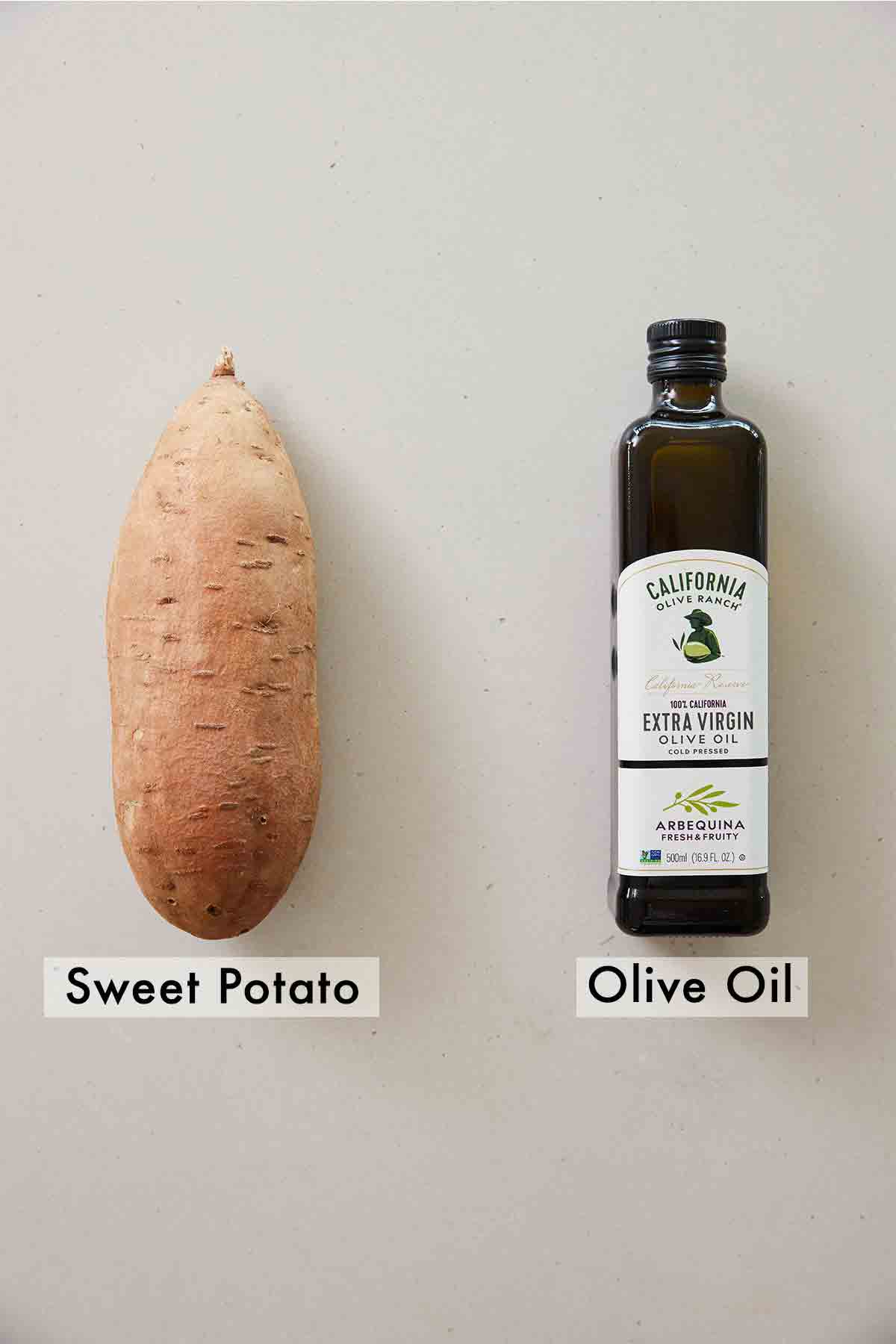 Ingredients needed to make sweet potato toast.