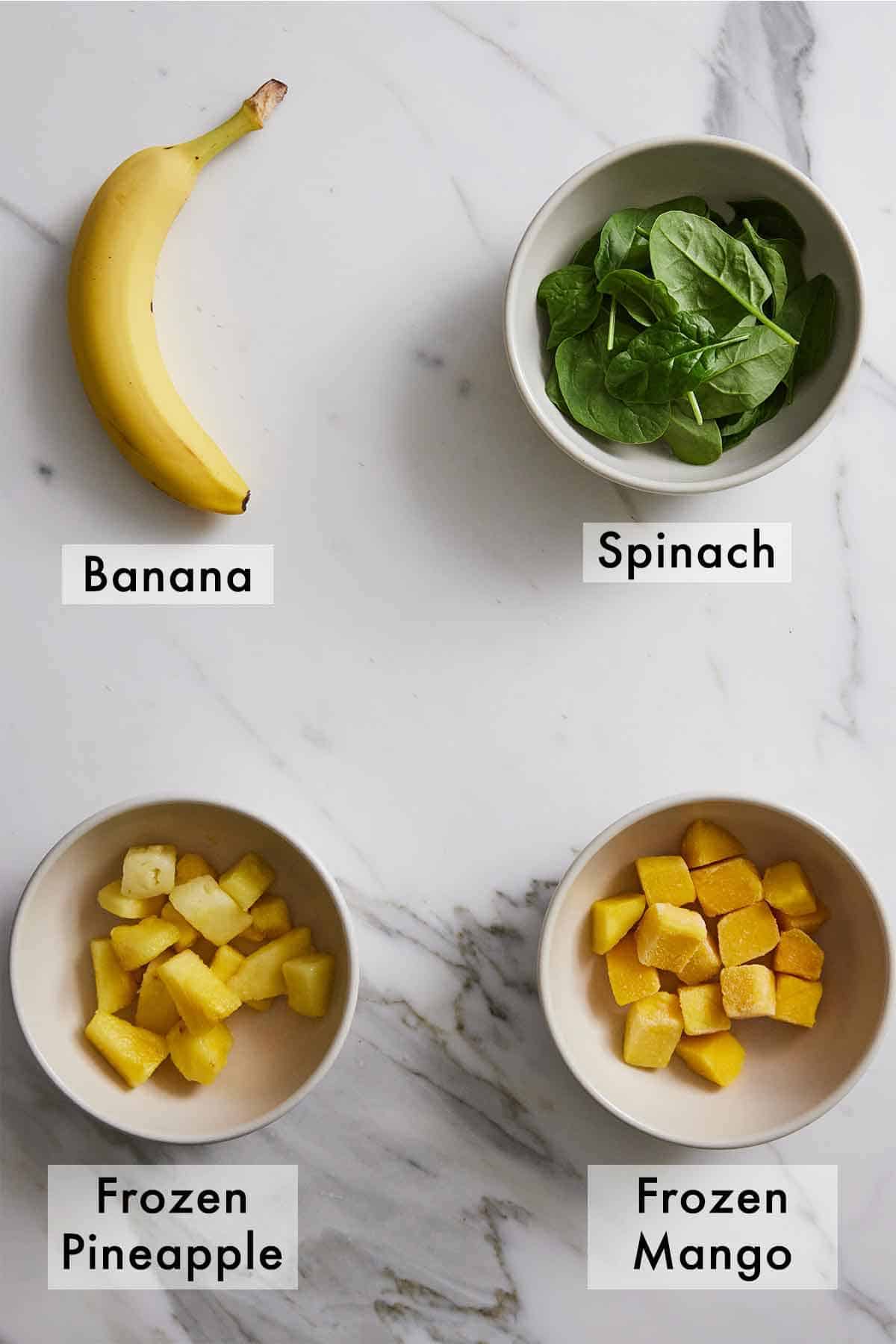 Ingredients for a green smoothie.