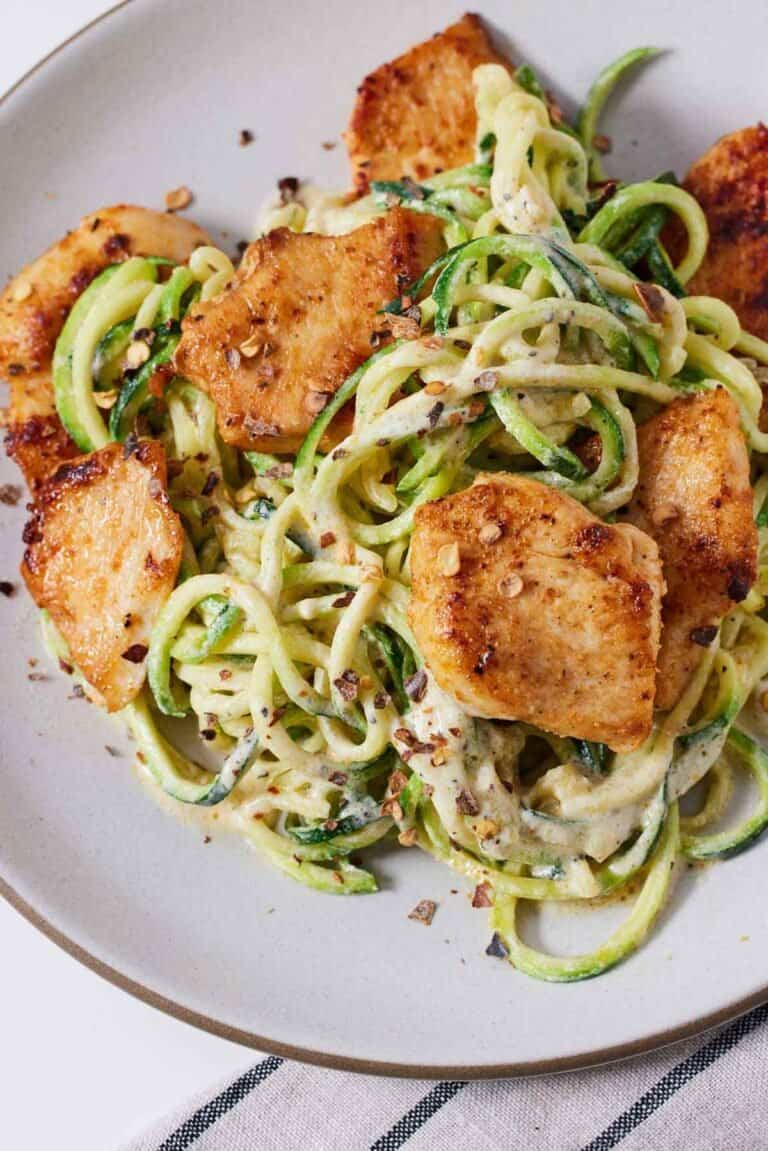 Chicken Alfredo with Zucchini Noodles - Cooking With Coit