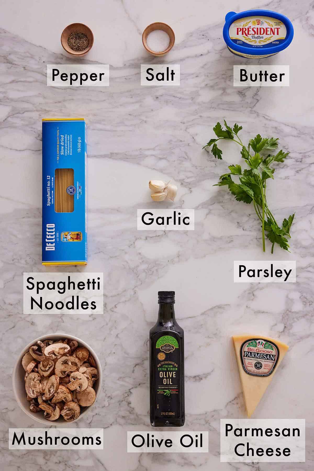 Ingredient needed to make garlic mushroom pasta.