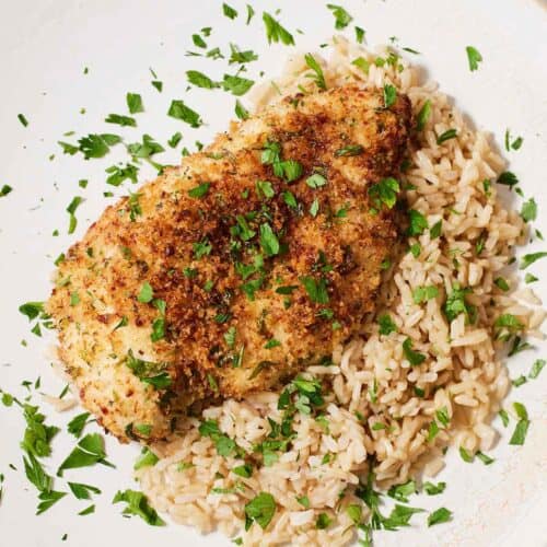 Air Fryer Parmesan Crusted Chicken - Cooking With Coit