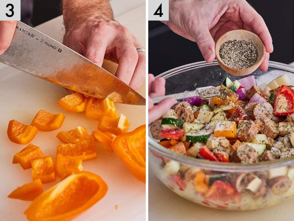 Air Fryer Sausage and Vegetables Cooking With Coit