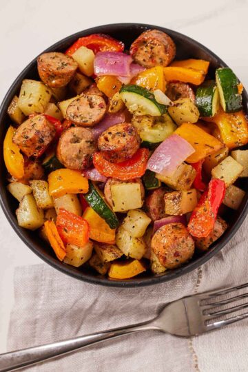 Air Fryer Sausage and Vegetables - Cooking With Coit