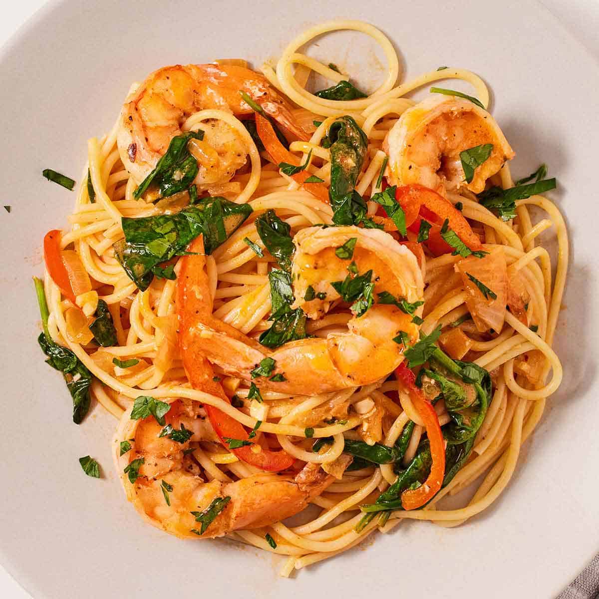 Red Curry Pasta with Shrimp - Cooking With Coit