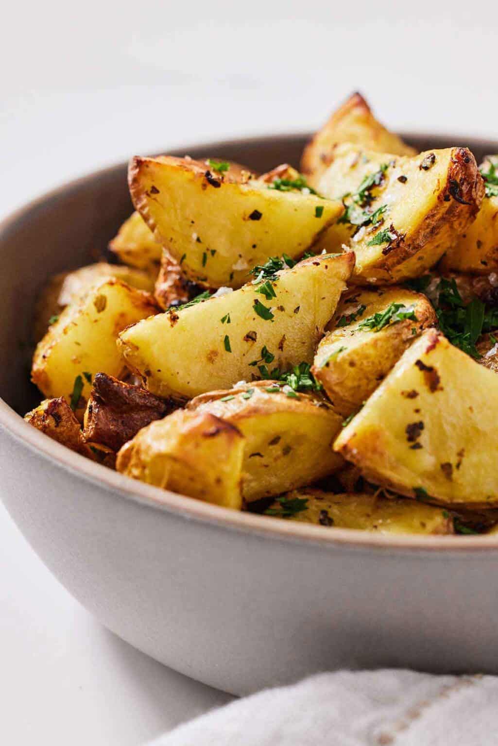 Air Fryer Greek Lemon Potatoes - Cooking With Coit